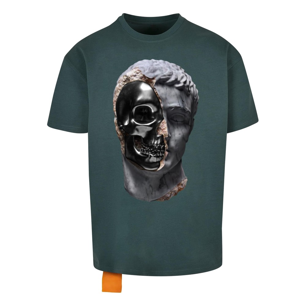 Forgotten Faces - Sliced Oversized Heren Tshirt - Donkergroen